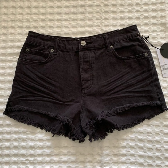 NEW Amuse Society Shoreline Black Denim Shorts Size 29 - Picture 6 of 9